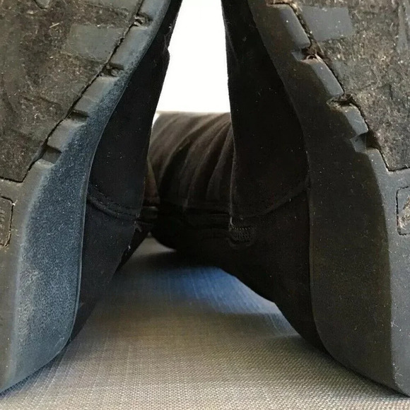 Women Pull On Black Mid Calf Height Round Toe Casual Boots Shoes Sz 3 - Picture 3 of 11